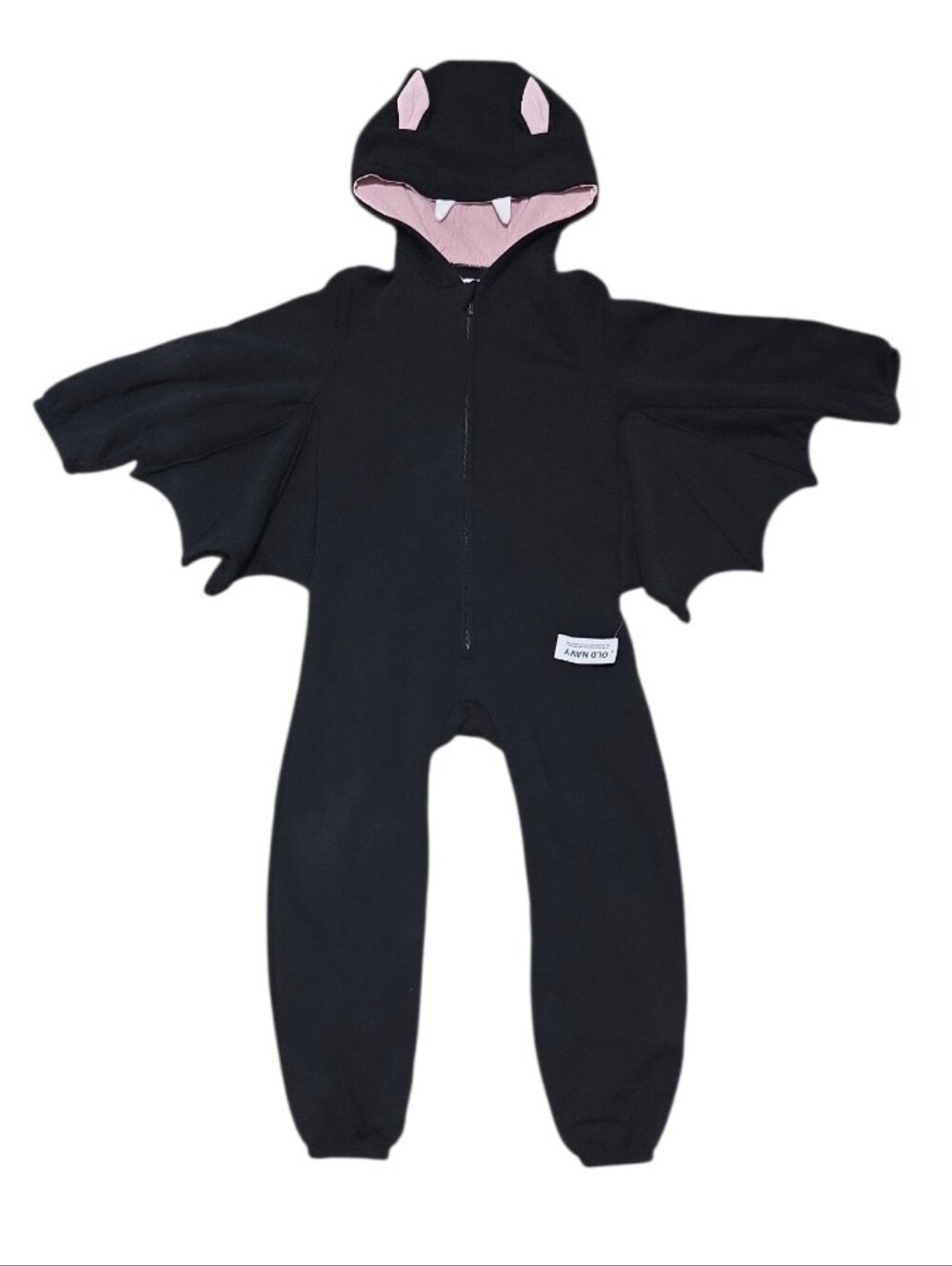 RARE Old Navy Toddler Bat Costume Hooded One-Piece Jumsuit Unisex Black Size 5